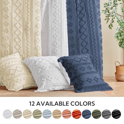 Queen Comforter Set 7 Pieces - Beige Boho Tufted Bedding with Microfiber