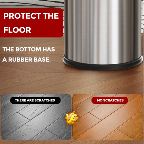 4.7 Gallon Stainless Steel Bathroom Trash Can with Swing Lid - Silver Variation