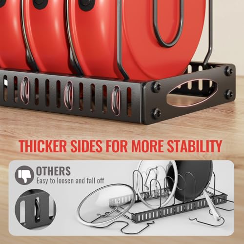 Freexployer 41-Inch Wall-Mounted Pot Rack with 20 Hooks & Lid Organizer, Heavy Duty Kitchen Storage