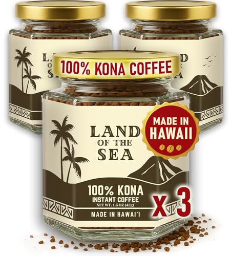 Hawaiian Kona Coffee Instant 4.5oz Pack - Medium Roast, Low Acid Arabica