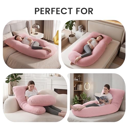 Pregnancy Pillow for Sleeping - 59 Inch Maternity Support Body Pillow with Removable Washable Cover - Pink Variation of THIS listing