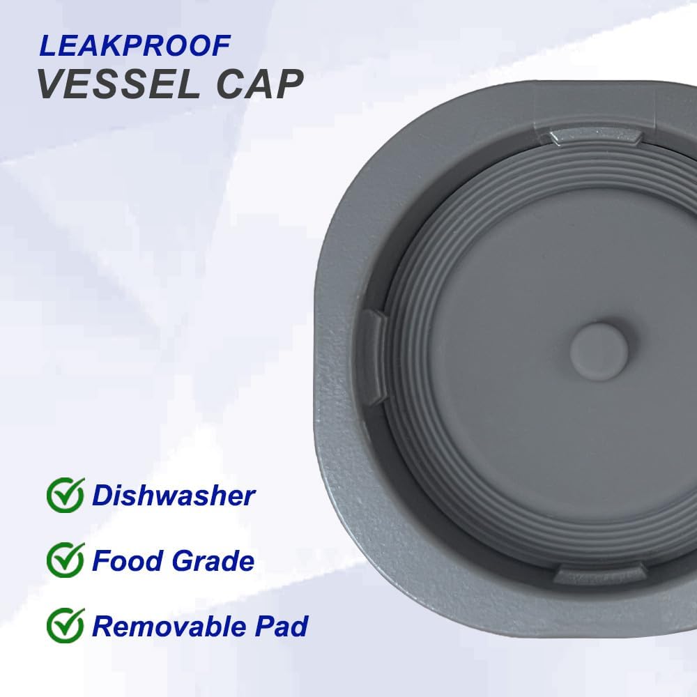 Ninja Blade Cover & Vessel Cap - 2-in-1 Replacement Parts for BC100 & BC151 Series | Food Grade, Leakproof, Dishwasher Safe, Grey