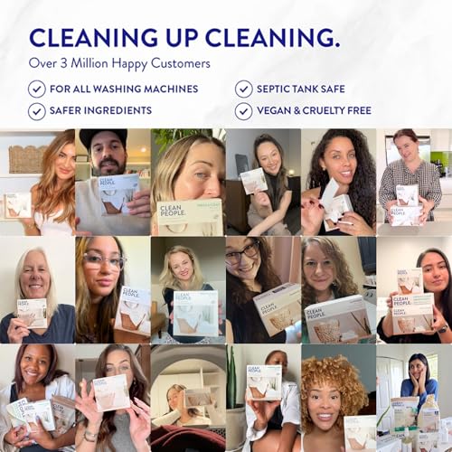 The Clean People Fresh Scent Laundry Detergent Sheets 96 Count - Hypoallergenic, Eco-Friendly, Ultra-Concentrated, Recyclable Packaging