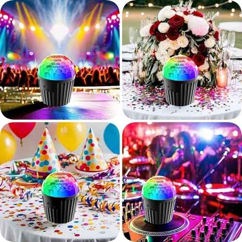LED Disco Ball Light with Remote -2 Sets of RGBW Multi-Color Flashing Dance Table Lamps, Suitable for Birthdays, Christmas£¬Weddings KTV£¬Bar - Dance Projection Party Light.