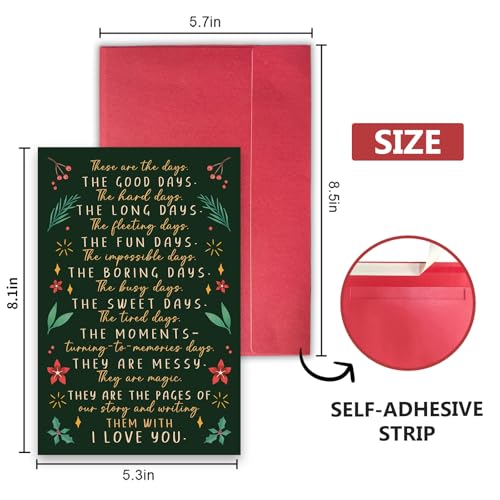 Gevinna Warm Holiday Wishes Romantic Christmas Card for Him & Her – 8.1 x 5.3 in (Warm Holiday Wishes)