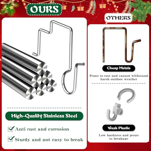 MJZ 100PCS Gutter Clips for Christmas Lights - Reusable, Rustproof & Heavy-Duty