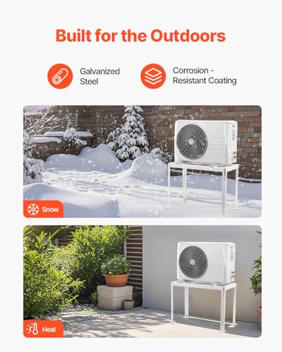 Adjustable Mini Split Ground Stand with Anti-Vibration Pads for 9000-18000 BTU AC