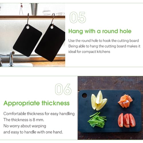 Noboda Matte Black Rubber Cutting Board Large 14.6 x 9.4 Inches Japan