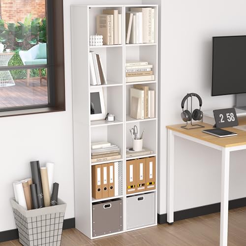 NewBeth White 6-Cube Storage Organizer - Modern Freestanding Shelving Unit for Living Room & Bedroom