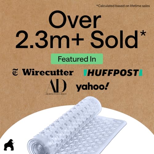 Bath Tub Shower Mat 35x16 Inches Clear Non-Slip Floor Liner 2 Pack Variation of This Listing