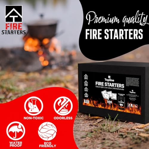 Bulk Fire Starters 500 Pack Waterproof Odorless for Fireplace, Grill & Campfire