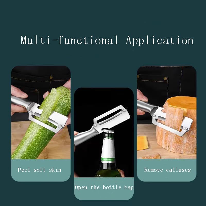 Skiennix Multi-Functional Vegetable Peeler - Premium Stainless Steel Blade & Wooden Handle | Ideal for Fruits & Vegetables