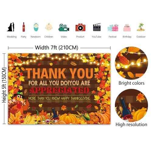 Fall Thanksgiving Backdrop Fall Thank You for All You Do Photography Backgound Thanksgiving Appreciated Friendsgiving Give Thanks Party Decorations Banner Supplies Photo Props (2.1x1.5m)