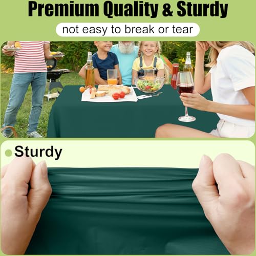 54 Inch x 3600 Inch Christmas Green Disposable Waterproof Table Cover Roll for Events