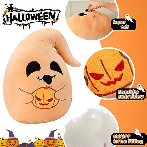 BSTAOFY 12'' Light up Halloween Ghost Plush Pillow with Pumpkin Lantern LED Halloween Plush Toy Home Party Decorations Nightmare Before for Toddler Kids