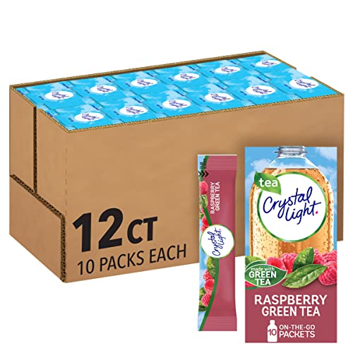 Crystal Light Raspberry Green Tea Powdered Drink Mix 120 Packets - Zero Sugar, Low Calorie, On-the-Go