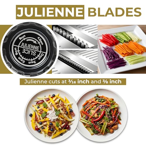 Gramercy Kitchen Black Mandoline Food Slicer with 12 Adjustable Blades