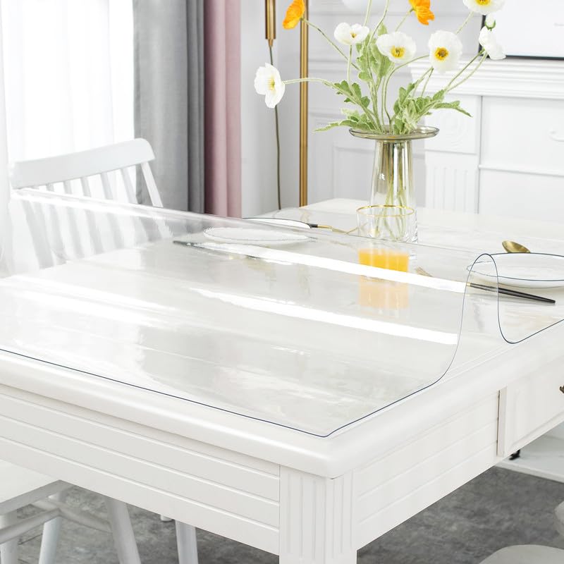 Warmstar Clear Table Cover Protector 36x60 Inch, 1.5mm Thick, Food Safe & Heavy Duty