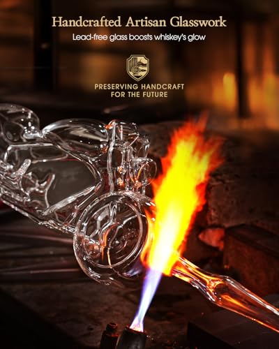 Kollea Motorcycle Whiskey Decanter Gift Set with 2 Glasses - Transparent
