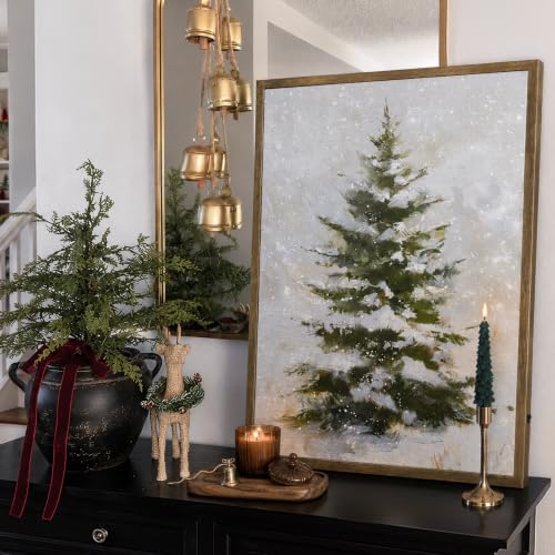 18x24-Inch Lighted Snowy Tree Canvas Wall Decor - Christmas Holiday Artwork
