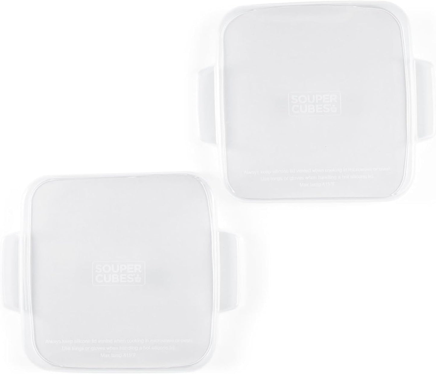 Souper Cubes | 5 x 5 Stoneware Baking Dishes with Silicone Covers - Set of 2