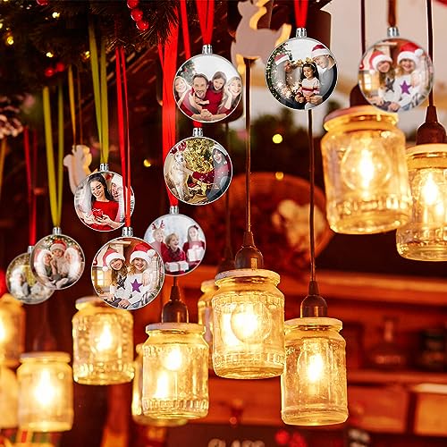 200 Pcs Clear Fillable Plastic Christmas Ornament Balls - Holiday Decorations