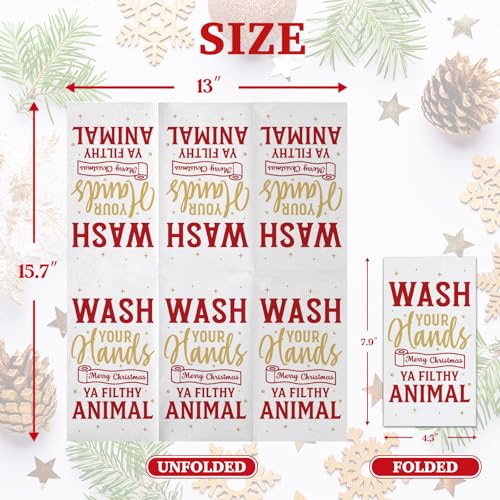 Home Alone Christmas Paper Guest Towels - Festive 50 Pack Hand Napkins, Holiday Bathroom Decor
