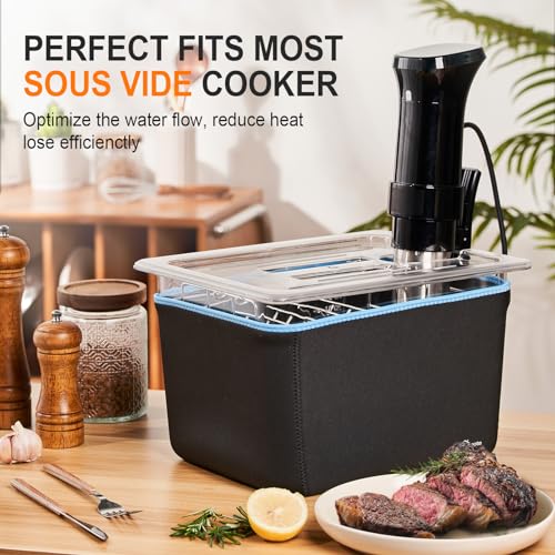 Homenote 12 Quart Sous Vide Container with Lid, Rack, Sleeve & Cookbook - Variation Included