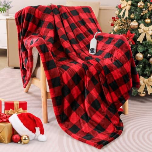 Dowin Red Full Electric Blanket 72x84 Heated Throw - Christmas Gift