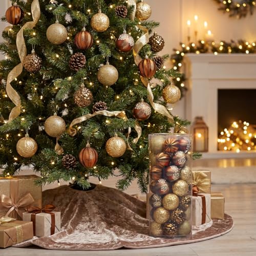 Valery Madelyn 35-Piece Rustic Christmas Ornaments Set - Shatterproof Tree Decorations