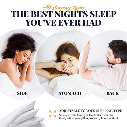 EverSnug Adjustable Luxury King Pillow Set - Cooling 3-Layer Down Alternative