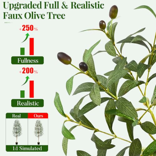Artificial Olive Tree Indoor with Planter & Basket - 6 FT Green Variation