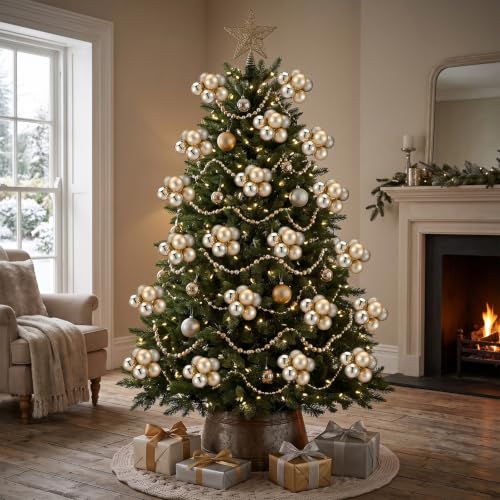 Soulchen 24 Pack Gold Christmas Ornament Picks - Shatterproof Holiday Decor