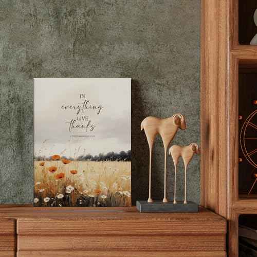 DIENADFX Fall Christian Canvas Wall Art Decor, Rustic Country Autumn Wildfloral Wall Art, Farmhouse in Everything Give Thanks Harvest Pictures Artwork Paintings Wall Decor Decorations for Home,11x14In