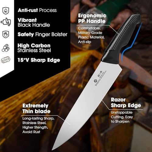 imarku 14-Piece Japanese High-Carbon Stainless Steel Knife Set Black - Professional Kitchen Cutlery