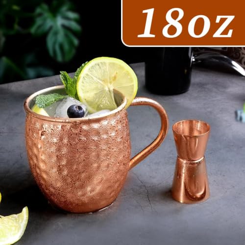 LINALL Moscow Mule Copper Mugs- Set of 12 Plated Stainless Steel Mug