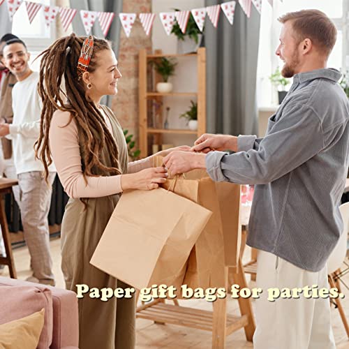 BagDream 14x10x15.75 Large Kraft Paper Bags with Handles - 25 Pack, Heavy Duty, Wide Bottom, Reusable, Gift & Grocery Bags