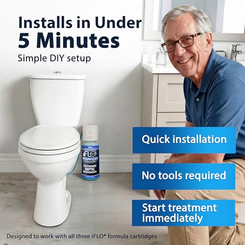 iFLO Smart Septic Tank Treatment & Maintenance Kit - 72oz, 6-Month Automatic System