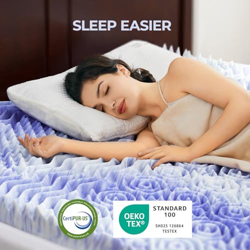 Queen Cooling Gel Memory Foam Mattress Topper - 3 Inch 7-Zone Support