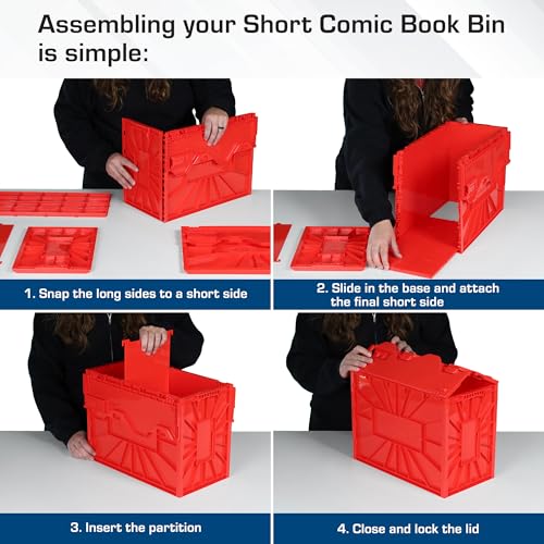 BCW Comic Book Storage Bin - Holds 150 Comics, Red, 1 Pack – Single Variation