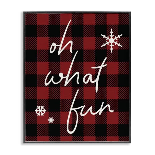 Christmas Holiday Red Plaid Word Art, 24 x 30 Inch Framed Giclée Print