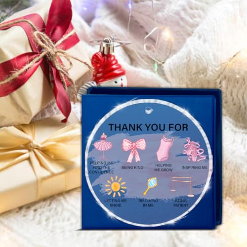 Soiceu E Dance Teacher Christmas Ornament - Thank You Gift for Women, Acrylic, 3-inch