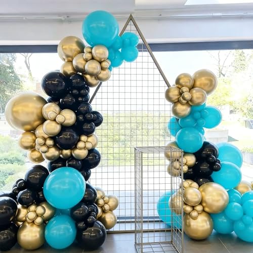 110pcs Black and Gold Balloons, 18/12/10/5 Inch Metallic Balloons