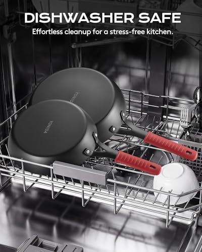 Black 12 Inch Carbon Steel Frying Pan with Lid - Pre-Seasoned Nonstick Skillet