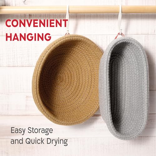 Oval & Round Cotton Bread Proofing Basket Set with Liners & Covers for Artisan Sourdough Bread