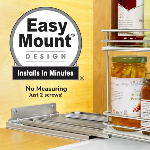 LYNK PROFESSIONAL Chrome Pull-Out Spice Rack for Cabinets 10-1/4" 2-Tier
