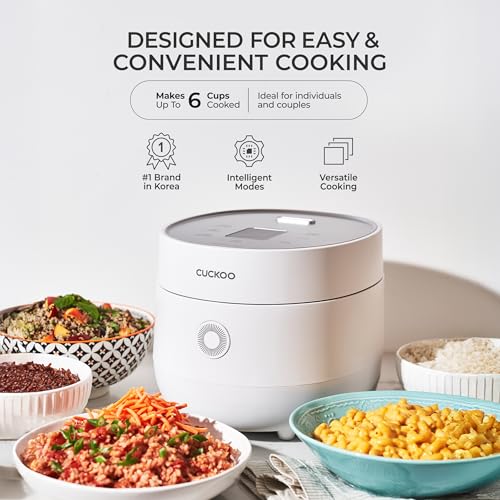 CUCKOO Micom Fuzzy Logic Rice Cooker 3-Cup White CR-0375FW