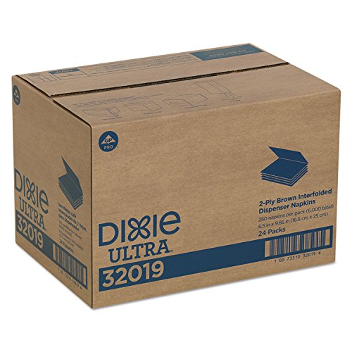 Georgia-Pacific Dixie Ultra Interfold 2-Ply Napkin Dispenser Refills, 250 Pack, Brown