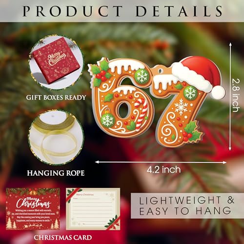 Six Seven 67 Gingerbread Christmas Ornament, Cute 6 7 Cookie Holiday
