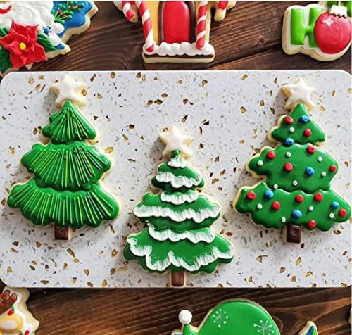 Christmas Tree Cookie Cutter Set (3 Pieces) with Recipe Booklet – Trees Variation – Stainless Steel